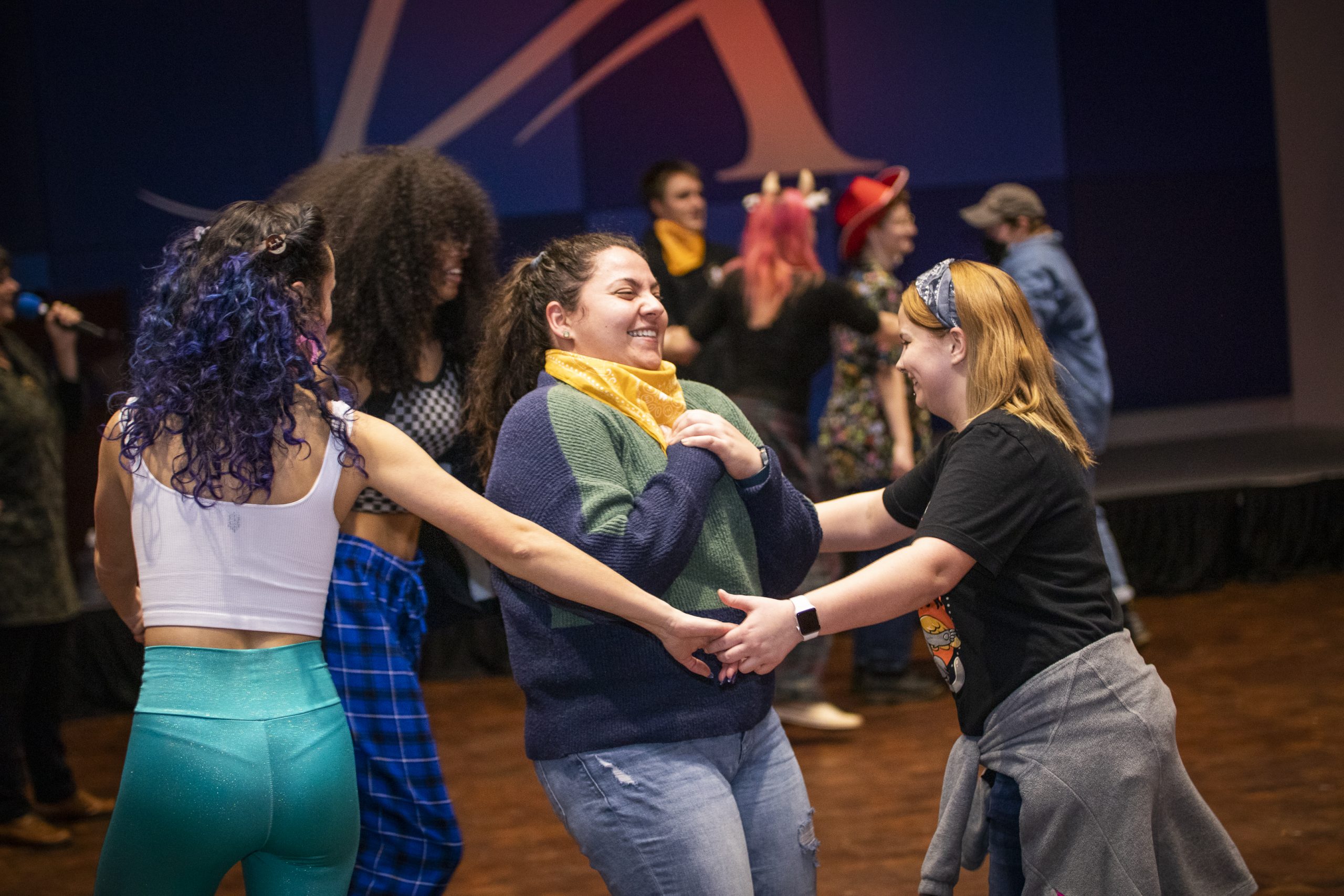 Students dancing at an event
